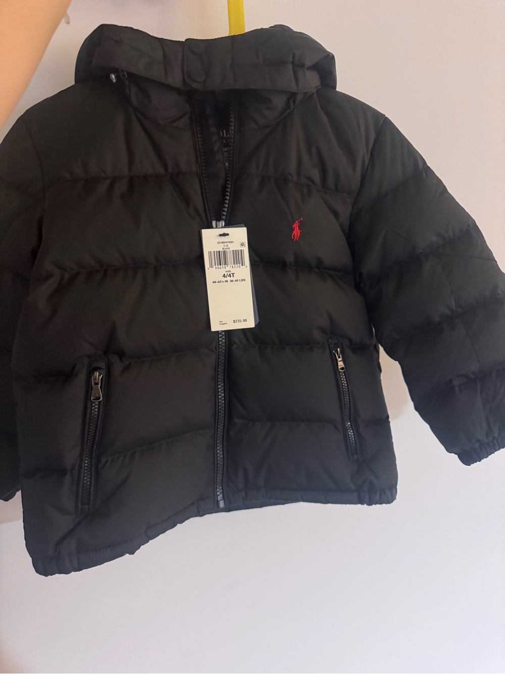 Polo by Ralph Lauren Black Puffer Jacket with Red Logo - Kids